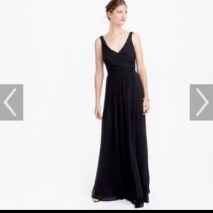 J. Crew silk Heidi gown in black size 2 EUC